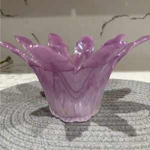 Murano style art glass candle holder